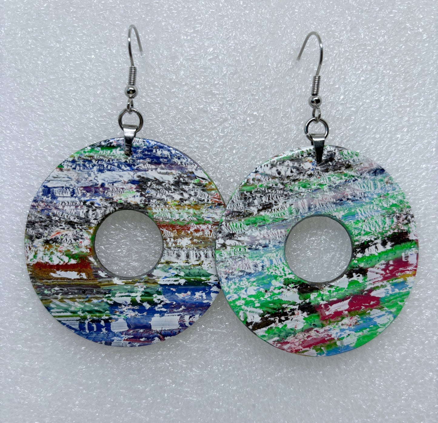 Circular Shaped Sweater Knit Design Earrings